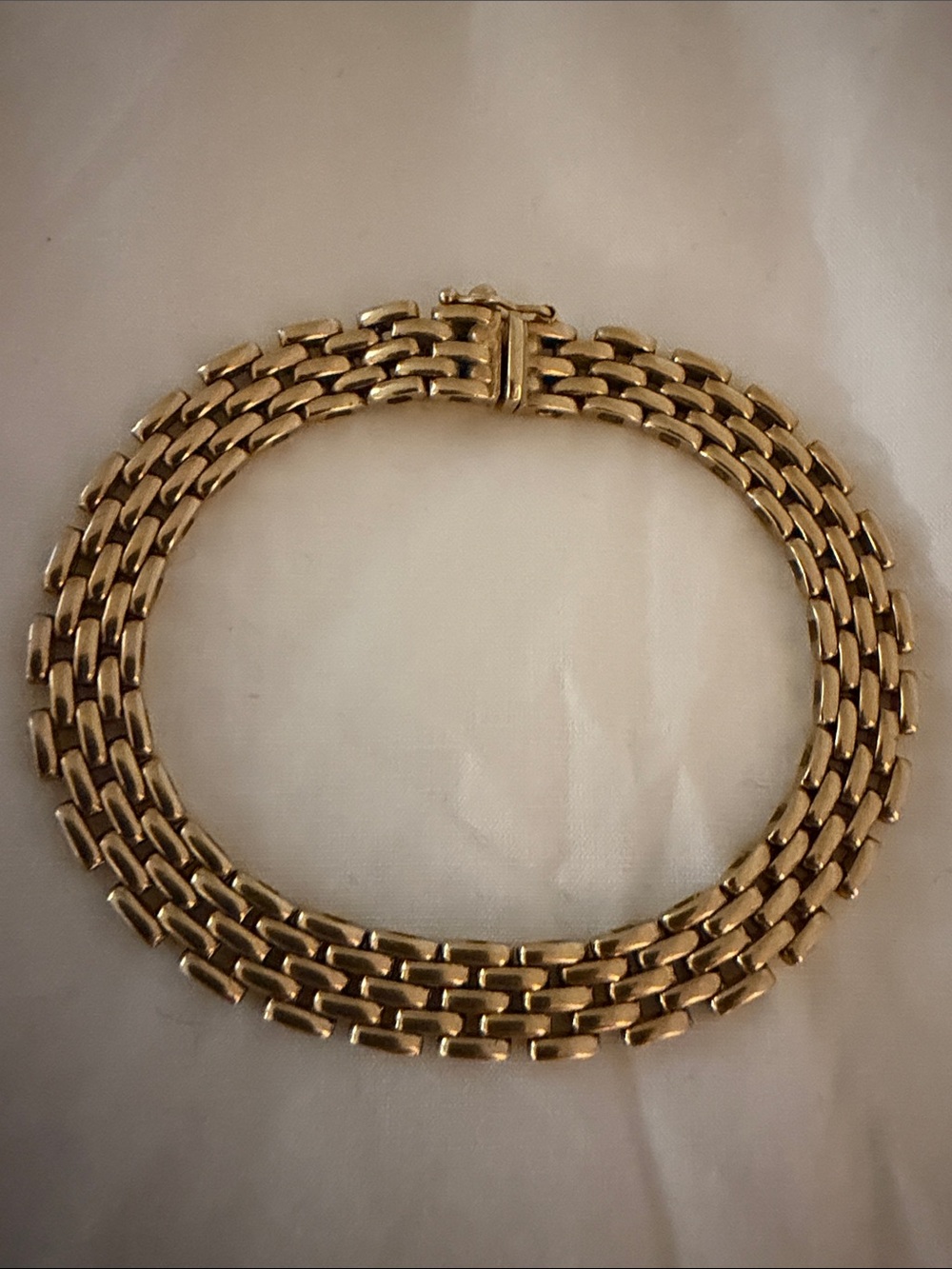 Vintage 18K Yellow Gold Italian 3 Row Link Bracelet 20g 8.7”